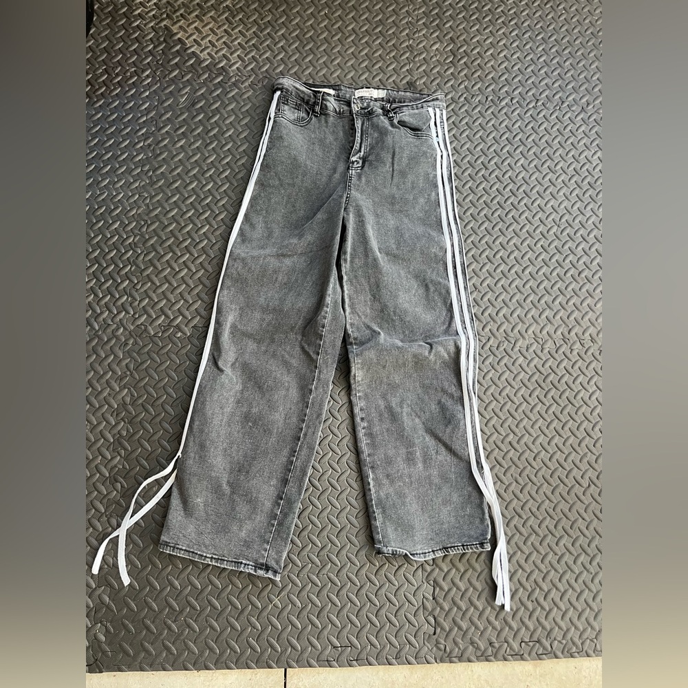 Celebrity Pink Dark Gray Wide Leg Jeans